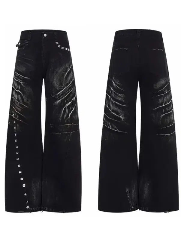 Black Jeans Women Vintage High Waisted Cargo Jeans Straight Summer Casual - APEX RITUAL women's jeans
