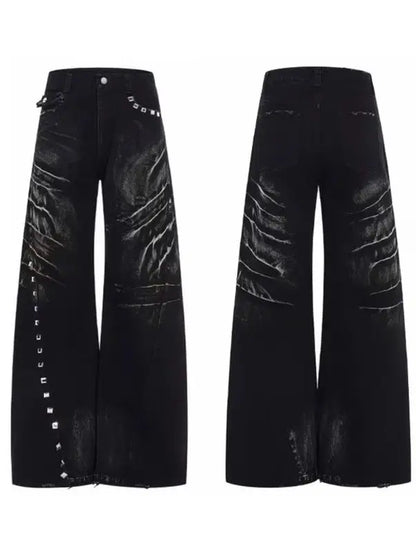 Black Jeans Women Vintage High Waisted Cargo Jeans Straight Summer Casual - APEX RITUAL women's jeans