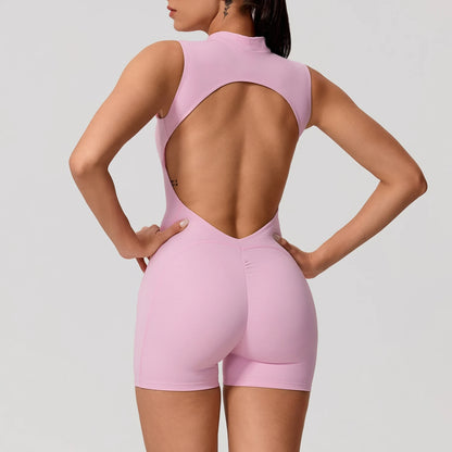 Apex Ritual – Sleeveless Yoga Bodysuit Women – High Stretch Push Up Fitness Jumpsuit