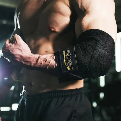 Weightlifting Elbow Wraps Elastic Elbow Support & Compression for Powerlifting Fitness Cross Training Gym Workout Elbow Straps