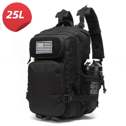 25L/50L Tactical Backpack Bag Hunting MOLLE Backpack GYM for Men Outdoor Hiking Travel Rucksack Witch 2 Bottle Holders