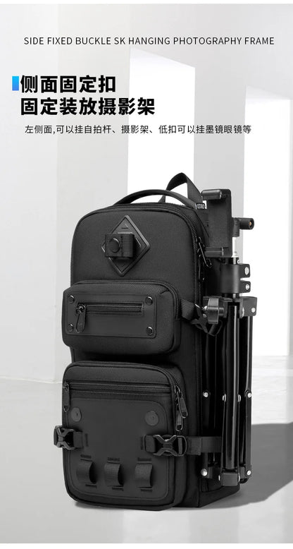 Ozuko Belly Bags Men's Chest Bag Outdoor Tactical One Shoulder Crossbody Bag High Capacity Waterproof Sports Bag For Man