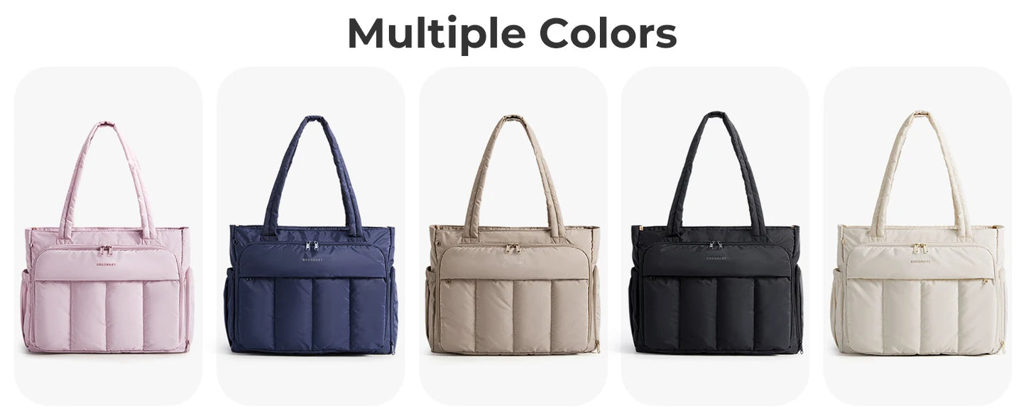 BAGSMART Tote Bag for Women Teacher Tote with Insulated Compartment Puffer Laptop Work Tote Handbags for Work Travel Gym