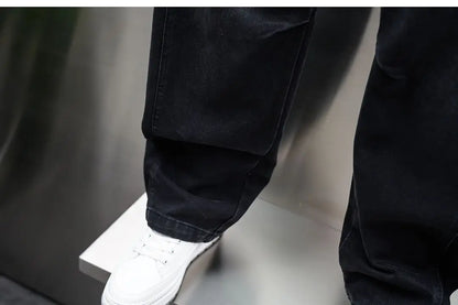 American Retro Washed Distressed Jeans Loose Straight Wide-leg Jeans Luxury Brand Men's Clothing