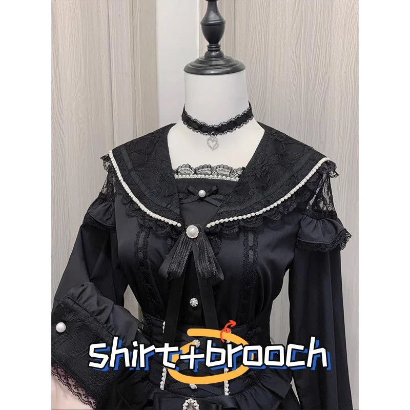 Women's Jirai Kei Lolita Long-Sleeve Blouse