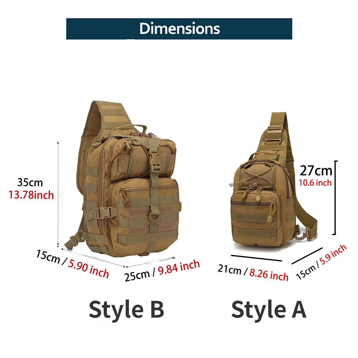 Tactical Assault Pack Sling Backpack Waterproof EDC Rucksack Bag for Outdoor Hiking Camping Hunting Trekking Travelling