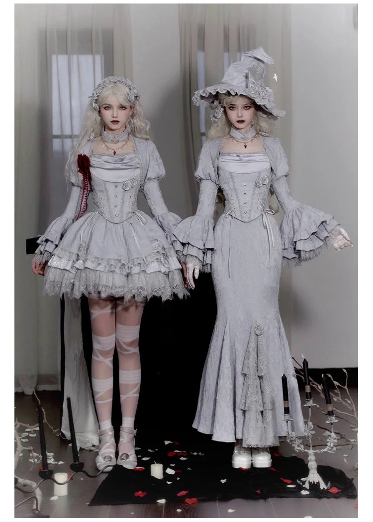 Women's Gothic Camisole Fishtail Skirt Set