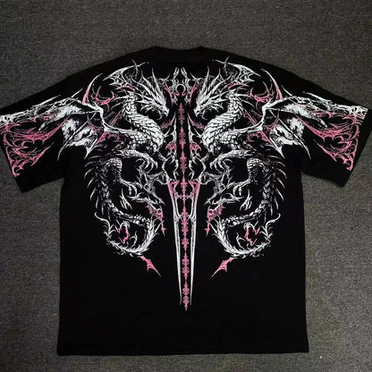 BREATHEDIVINITY Goth dark style pure cotton sports fitness men's short-sleeved t-shirt
