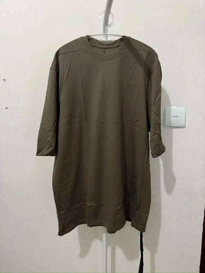 HKSH Spring Summer New Men's Tide Streetwear Cotton Solid Color Loose RO Style Short Sleeves Large Tees Chic Dark T-shirt HK2008