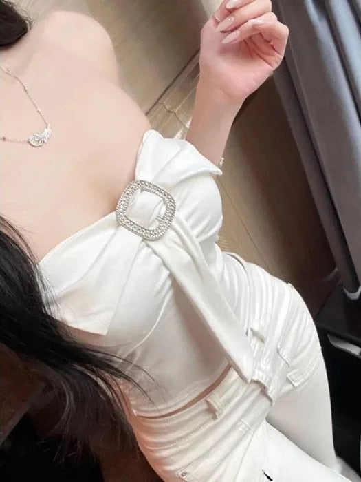 Women's One-Shoulder Knot Strap Tank Top