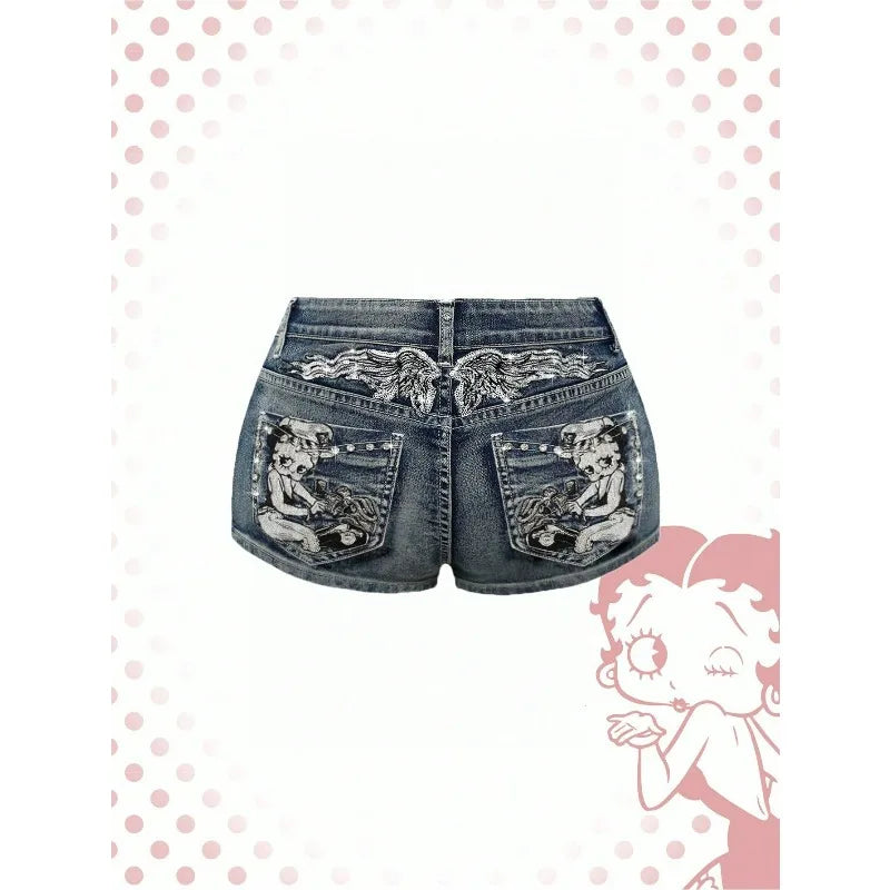 Women's Y2K High-Waist Denim Shorts