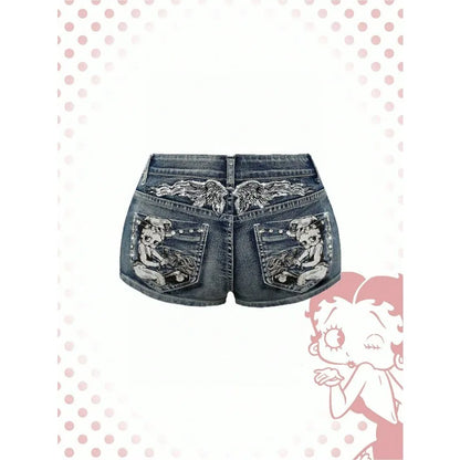 Women's Y2K High-Waist Denim Shorts