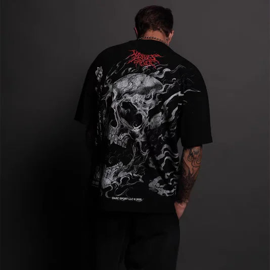Men's Oversized Martial Arts Graphic Workout T-Shirt