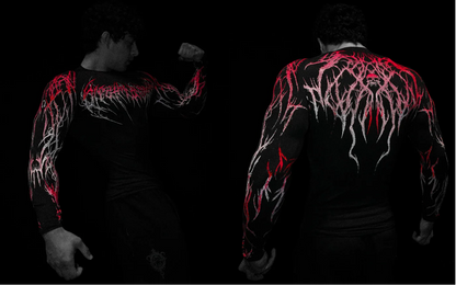 01-Men's Compression Long Sleeve Sports Shirt Workout Tops Gym Compression Breathable High Stretch
