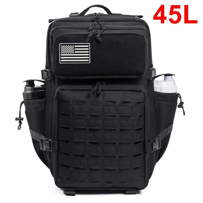 25L/45L Tactical Backpack Outdoor for Men and Women heavy duty Bag Small School Rucksack Hiking backpac kwith Bottle Holder