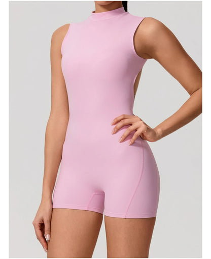 Apex Ritual – Sleeveless Yoga Bodysuit Women – High Stretch Push Up Fitness Jumpsuit