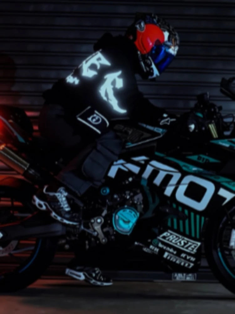 Apex Ritual – メンズ ゴシック ムーンプリント オーバーサイズパーカー – ブラック ストリートウェア プルオーバー スウェットシャツ