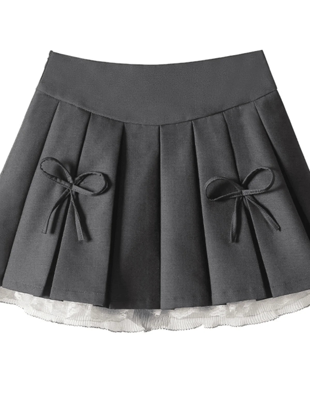 Sweet  Knot Pleated High Waist f Skirt Women's 2024 New Sle Splice Lace Sexy A-Line ort Skirt Commute Korean ...