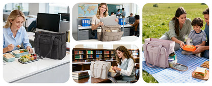 BAGSMART Tote Bag for Women Teacher Tote with Insulated Compartment Puffer Laptop Work Tote Handbags for Work Travel Gym