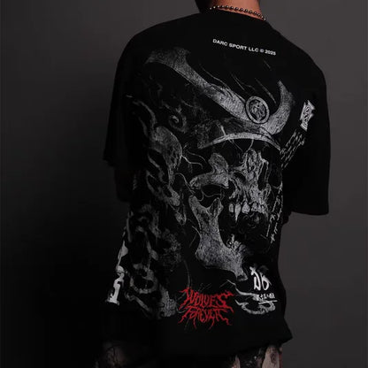 Men's Oversized Martial Arts Graphic Workout T-Shirt