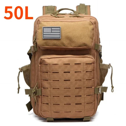 25L/50L Tactical Backpack Bag Hunting MOLLE Backpack GYM for Men Outdoor Hiking Travel Rucksack Witch 2 Bottle Holders