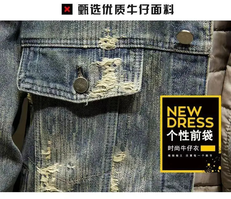 Spring Autumn New American Denim Coats Set Classic  retro Cowboy Jeans Trendy Two-Piece Sets Versatile Outerwear Casual Jacket