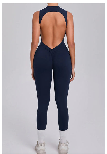 Women's Workout Black Jumpsuit