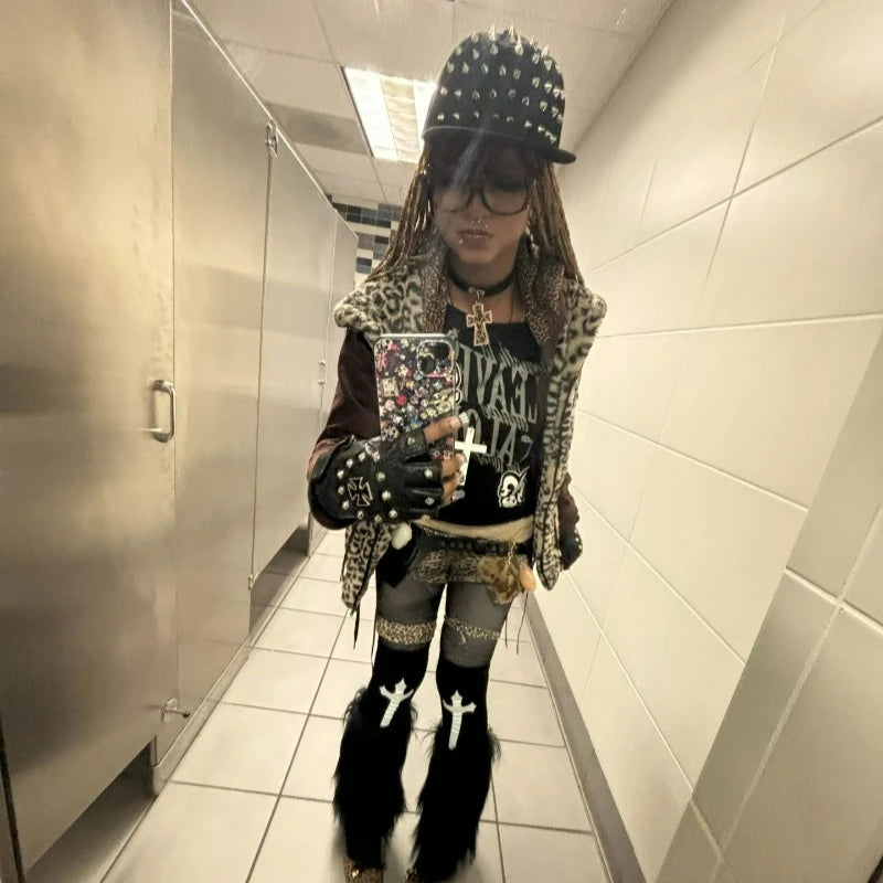 Rock Rivet Baseball Cap Women Men Punk Gothic Hip Hop Metal Stud Peaked Caps Subculture Girls Y2K Rock Metal Rivet Flat Hats