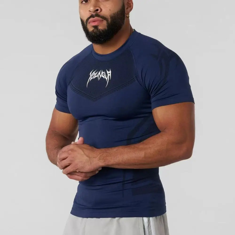 Men's Compression Short Sleeve T-Shirt Tribal Print Workout Tops Breathable Quick Dry Athletic Base Layer for Gym Training Bodyb