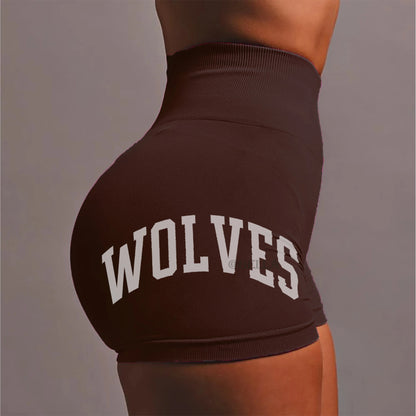 Wolves Women's Shorts Fitness Gym Elastic Shorts Sportswear Tight Sports Clothing Woman Bodybuilding Workout Yoga Shorts