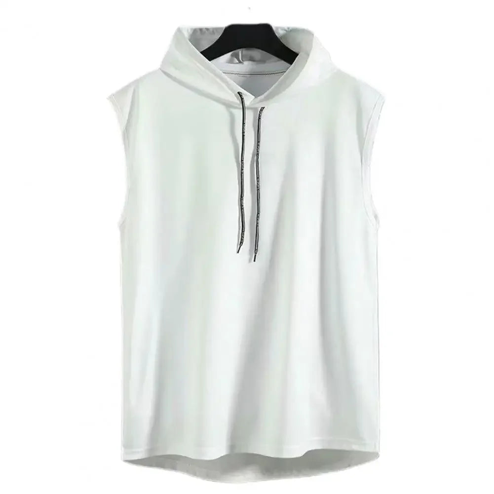 Vest Sleeveless Tees Hooded Woman Men's Tank Tops Male T-Shirt Gym Training Exercise Sport Shirt Korean Style Casual Solid Color