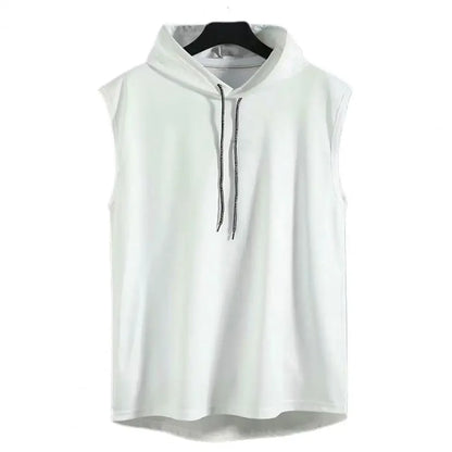 Vest Sleeveless Tees Hooded Woman Men's Tank Tops Male T-Shirt Gym Training Exercise Sport Shirt Korean Style Casual Solid Color