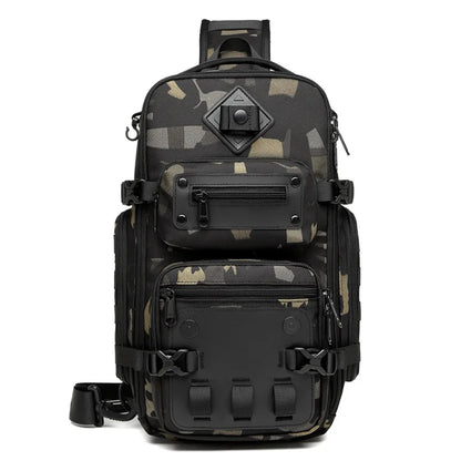 Ozuko Belly Bags Men's Chest Bag Outdoor Tactical One Shoulder Crossbody Bag High Capacity Waterproof Sports Bag For Man