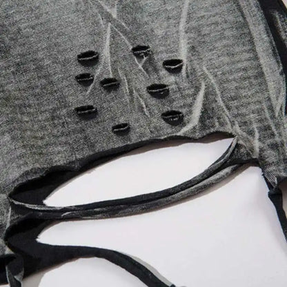 HKSH Summer New Trendy Dark Color Contrast O-Neck Short Sleeve T-shirts Men's Tide High Street Half Length Tees Tie-dyed HK0989