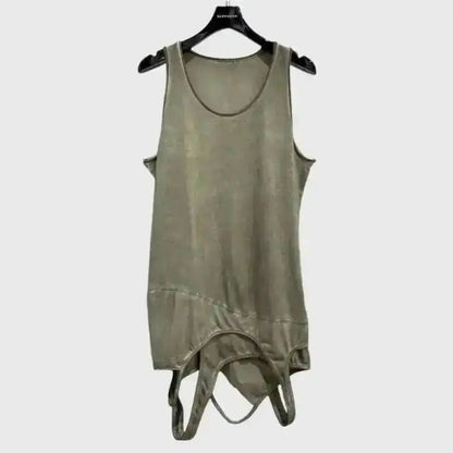 HKSH Spring Summer New Men Dark Punk Waste Land Style Trend Spliced Niche Design Sleeveless T-shirt Dark Cotton Tank Tops HK4539