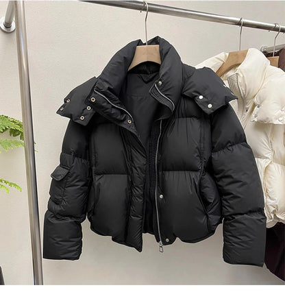 2024 Oversize Cotton Jaet Women's Loose Bread Sle ort Coat Small Design Sense Friend Matching Thiened Polyester Filling