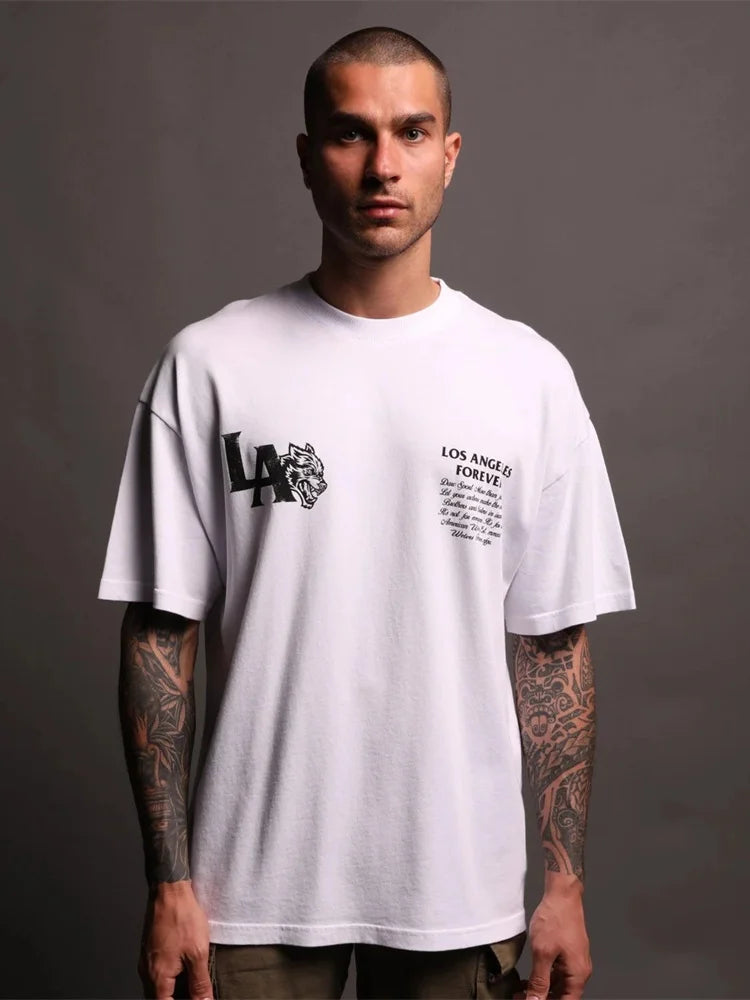 DARC SPORT Printed Loose Round-neck T-shirt for Men - New Style Casual Shirt with Long Sleeve