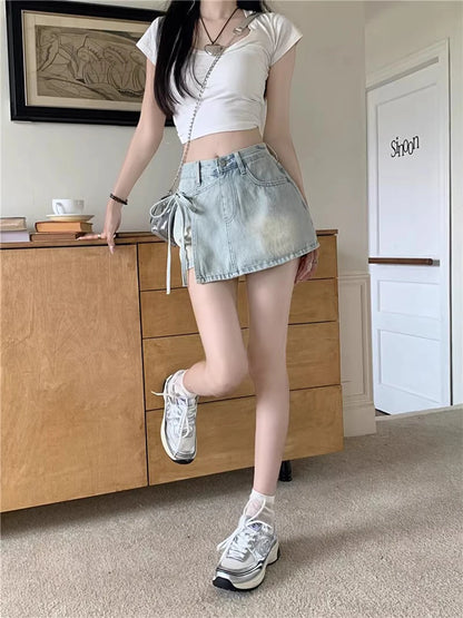 High Waist A-Line Denim Shorts Women's Summer New Style Half-length Skirt Sexy Girls Casual Comfortable Korean Version Short ...