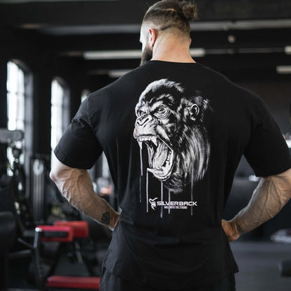 SILVERBACK Sports Men Loose T-shirt Cotton Fashion Oversized Male Tee Shirts Gym Running Streetwear Fitness T-shirt men clothing