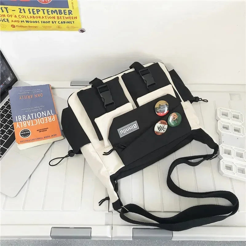 Harajuku Men Nylon Crossbody Bags for Women Messenger Bag Girls School Book Bags Youth Canvas Handbags Shoulder Bag Sac Bolsas