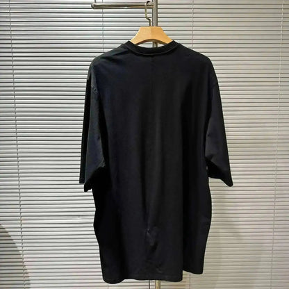 HKSH Summer Men's Tide Dark High Street Trendy Letters Print T-shirt Women Round Collar Cotton Oversized Loose Short Tees HK3578