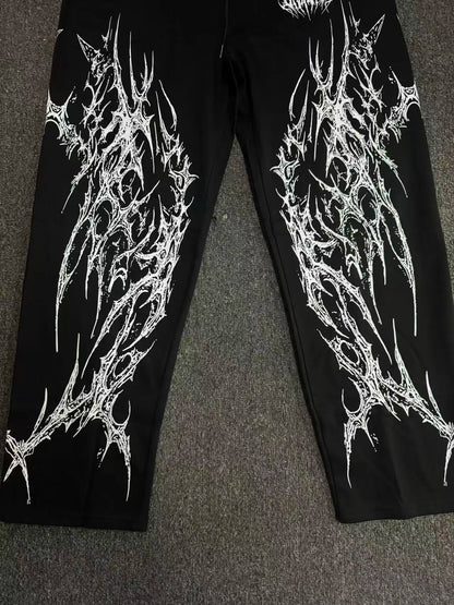 BREATHEDIVINITY Men's Sports Pants - Jogging Sports Fitness Print Casual Straight Leg Long Pants