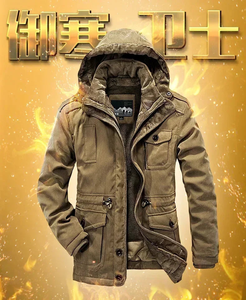 Thermal Hooded Casual New Coat Thermal Thick Jacket Men Military New Jacket Parkas Winter Men's Pile Jacket Outdoor Coat Men's