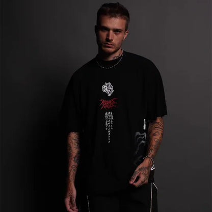 Men's Oversized Martial Arts Graphic Workout T-Shirt