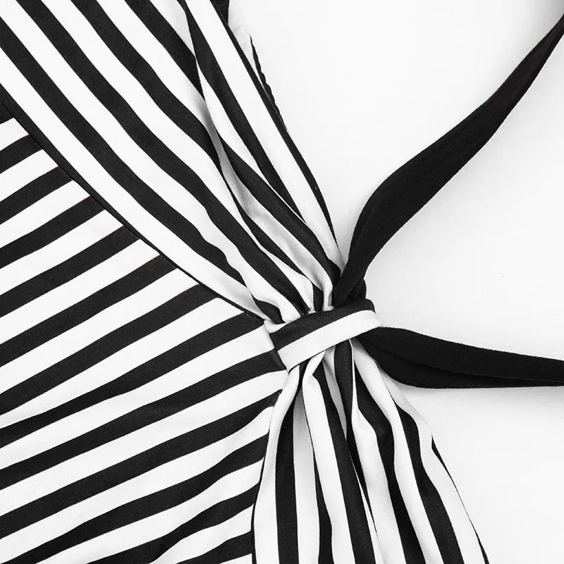 Women's Strapless Striped Bodycon Mini Dress