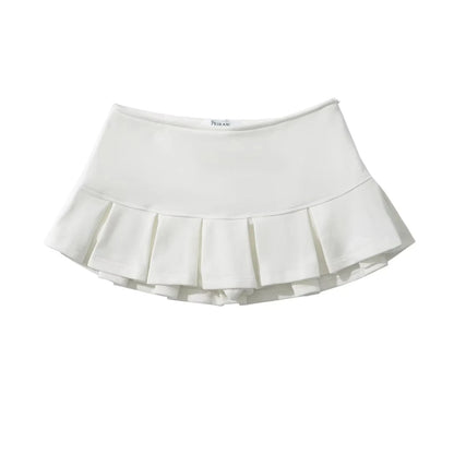 Women's Y2K Low-Rise Pleated Skort