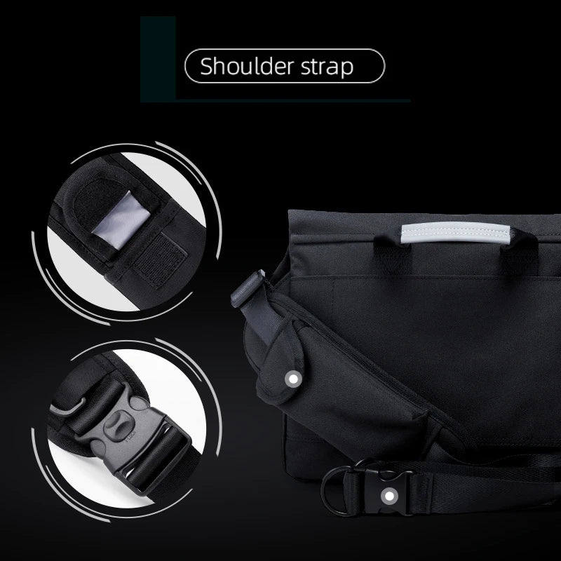 MOYYI Design Large Laptop Messenger Bag for Men Waterproof Travel Crossbody Shoulder Bag Reflective Cycling College School Bag
