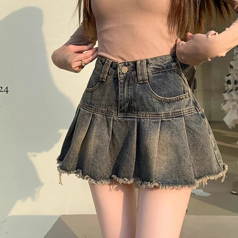 Women's Y2K Harajuku Denim Mini Skirt