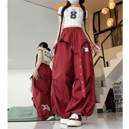 Quick Dry Jazz Dance Style Workwear Pants Women's Autumn New Hip Hop Casual Pants Hot Girl Sports Long Pants Asymmetrical Loo...