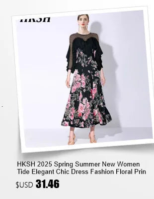 HKSH Spring New Women Tide Dark Sports T-shirt Turtleneck Long Sleeve Slim Fit High Elastic Ins Y2K Patchwork Splice Tees HK5067